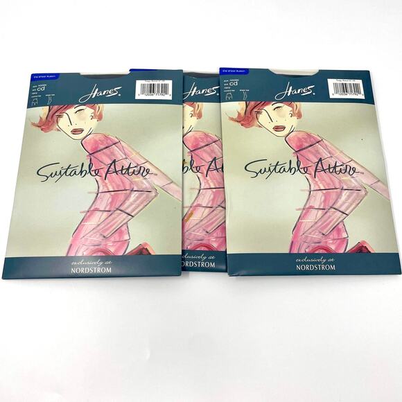 00s HANES SUITABLE ATTIRE Vintage Navy Sheer Toe Pantyhose